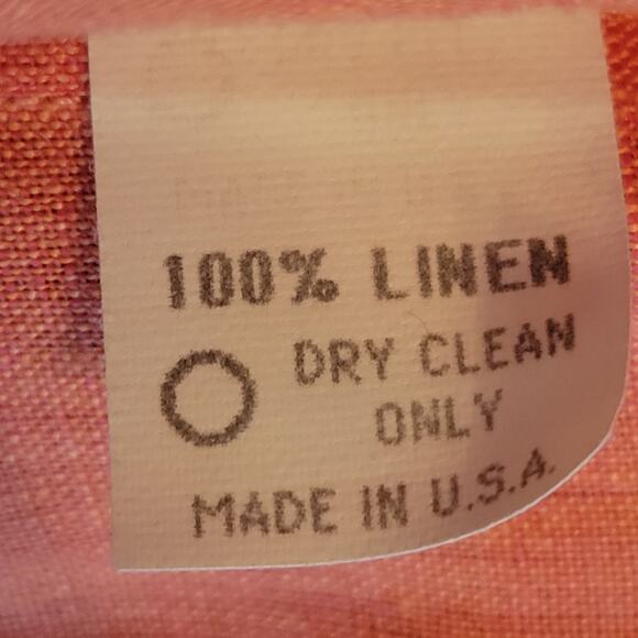 K.D. Spring 1 Button Linen Cardigan Blazer 3/4 Sleeve Orange Wearable Art Size L - Picture 5 of 10